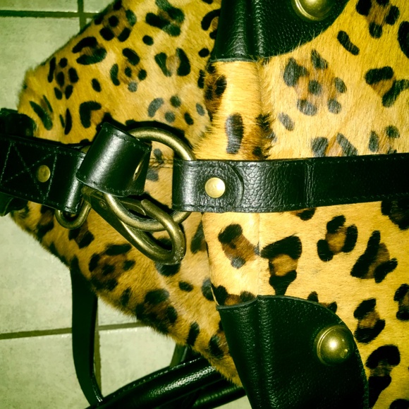 Pottery Barn “ Monroe” calf hair leather carry-on weekender bag - Picture 16 of 16